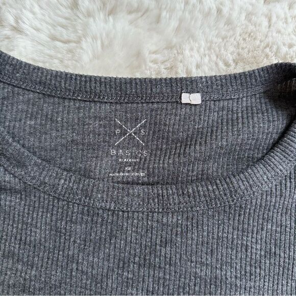 Pacsun gray ribbed baby tee/crop top - Picture 2 of 3